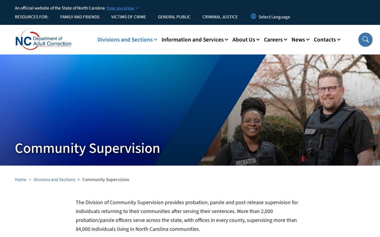 North Carolina community supervision information for Yancey County criminal records